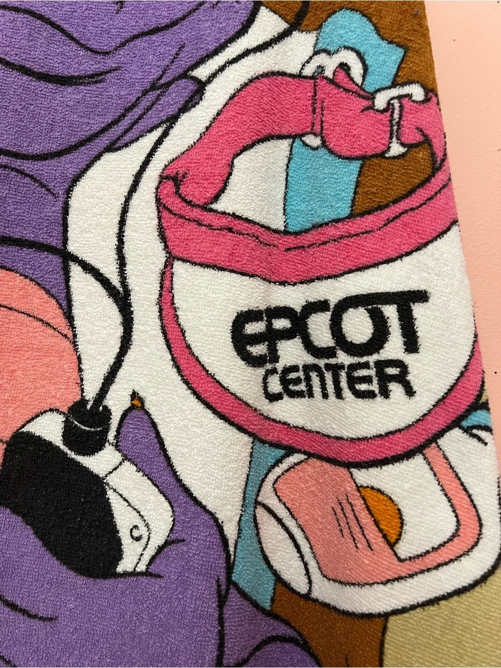 Vintage Walt Disney World Epcot Center 1982 Figment Beach Towel